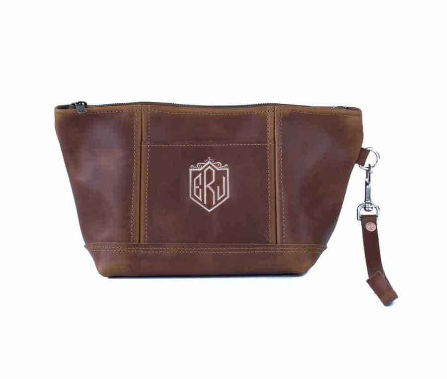 Woman's Leather Toiletry Bag - 3rd Wedding Anniversary Gifts For Her